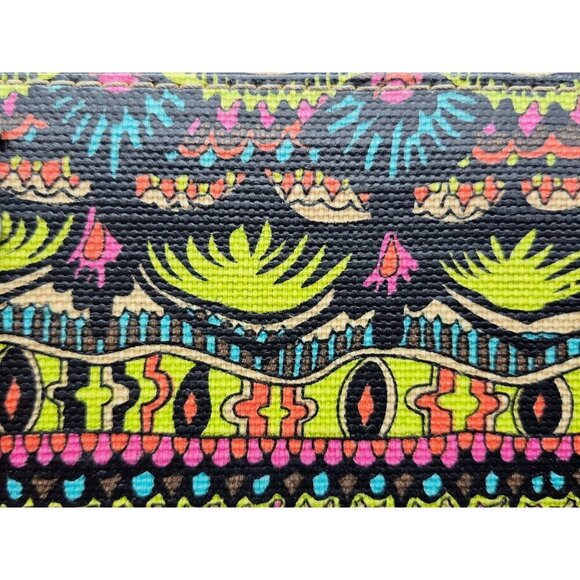 Sakroots Crossbody Zip Wallet Purse Coated Canvas Peace Sign Colorful Design - Picture 3 of 12